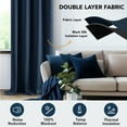 thumbnail image 5 of Deconovo Total Blackout Curtains for Living Room, Thermal Insulated, 2 Panels, 52"x84", Navy Blue, 5 of 9