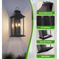 thumbnail image 3 of Lámpara de pared exterior tewei, 22 pulgadas, negra, 2 luces, impermeable, 3 of 8