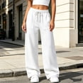 thumbnail image 3 of Sweatpants for Women Comfy Wide Leg Drawstring Waist Workout Pants, 3 of 9
