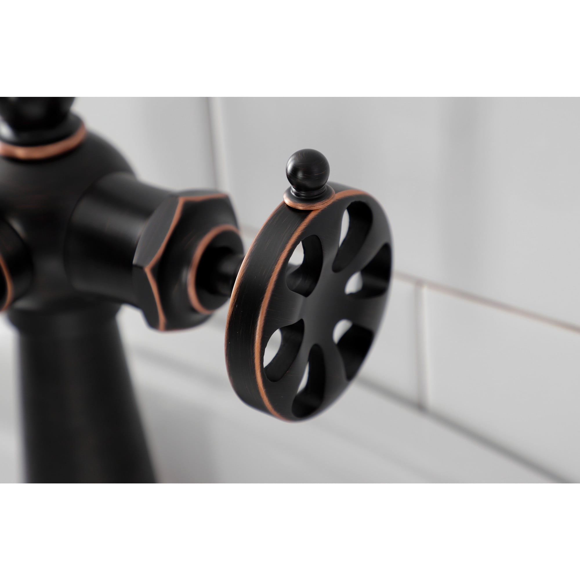 Kingston Brass KS354RXNB Belknap One-Handle Single-Hole Bathroom Faucet with Push Pop-Up Drain, Naples Bronze