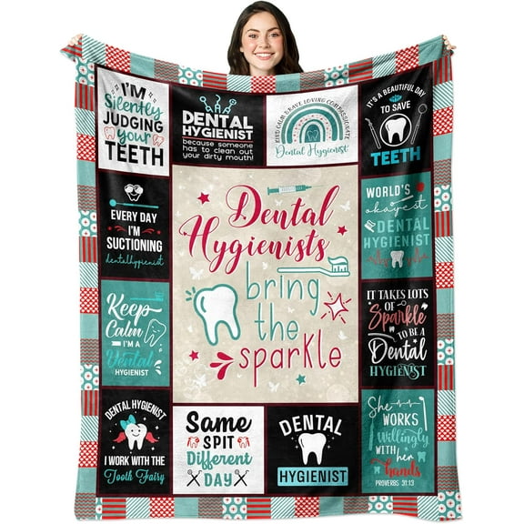 Dental Hygienist Gifts for Women, Gifts for Dental Hygienist, Dental Hygiene Gifts, Dental Hygienist Birthday Gift for Women, Dental Hygienist Appreciation Gifts Throw Blanket 60"X50"