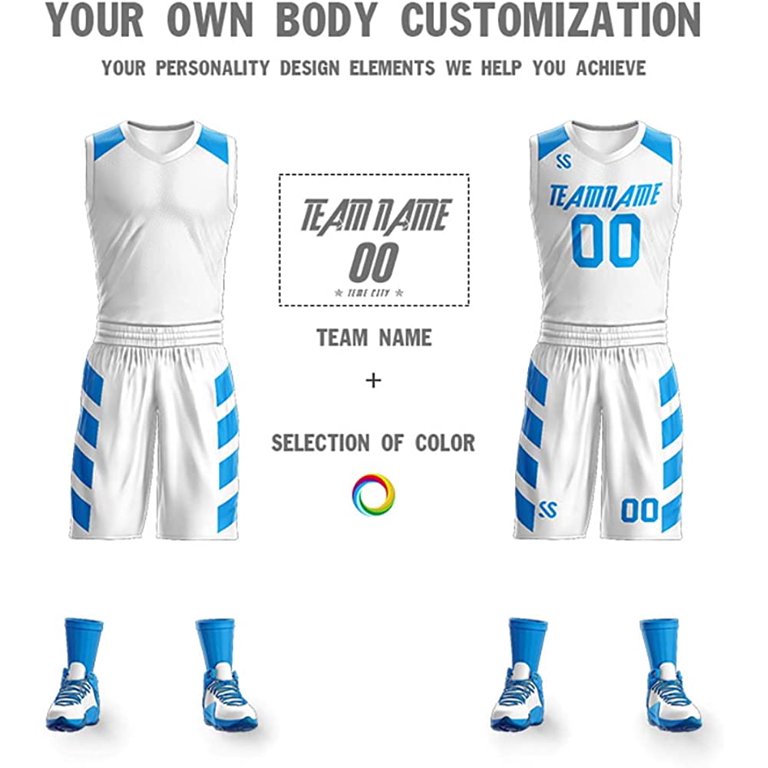 Custom Basketball Jersey Full Sublimation Uniforms Printed Name Number  Breathable School Team Clothes for Men/Youth 