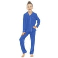 thumbnail image 2 of FYDUU Girls Pajamas Set Long Sleeve & Pants Button Down Collar Sleepwear Pocket Relaxed Fit Loungewear Nightwear for Little Kids 8-9 Years, 2 of 6