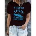 thumbnail image 1 of Camiseta para mujer con Cuello de veranoWomen's Stylish Round Neck Short Sleeve T-Shirt with Creative Swimmer Print, Casual Summer Top, Comfortable Polyester Blend, Machine Washable, Leisure Wear |, 1 of 6