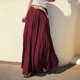 thumbnail image 4 of Faldas de Cintura Elástica para las Mujeres de Moda Color Sólido Flamed Tobillo Faldas Casuales para las Mujeres Verano Poliéster, 4 of 7