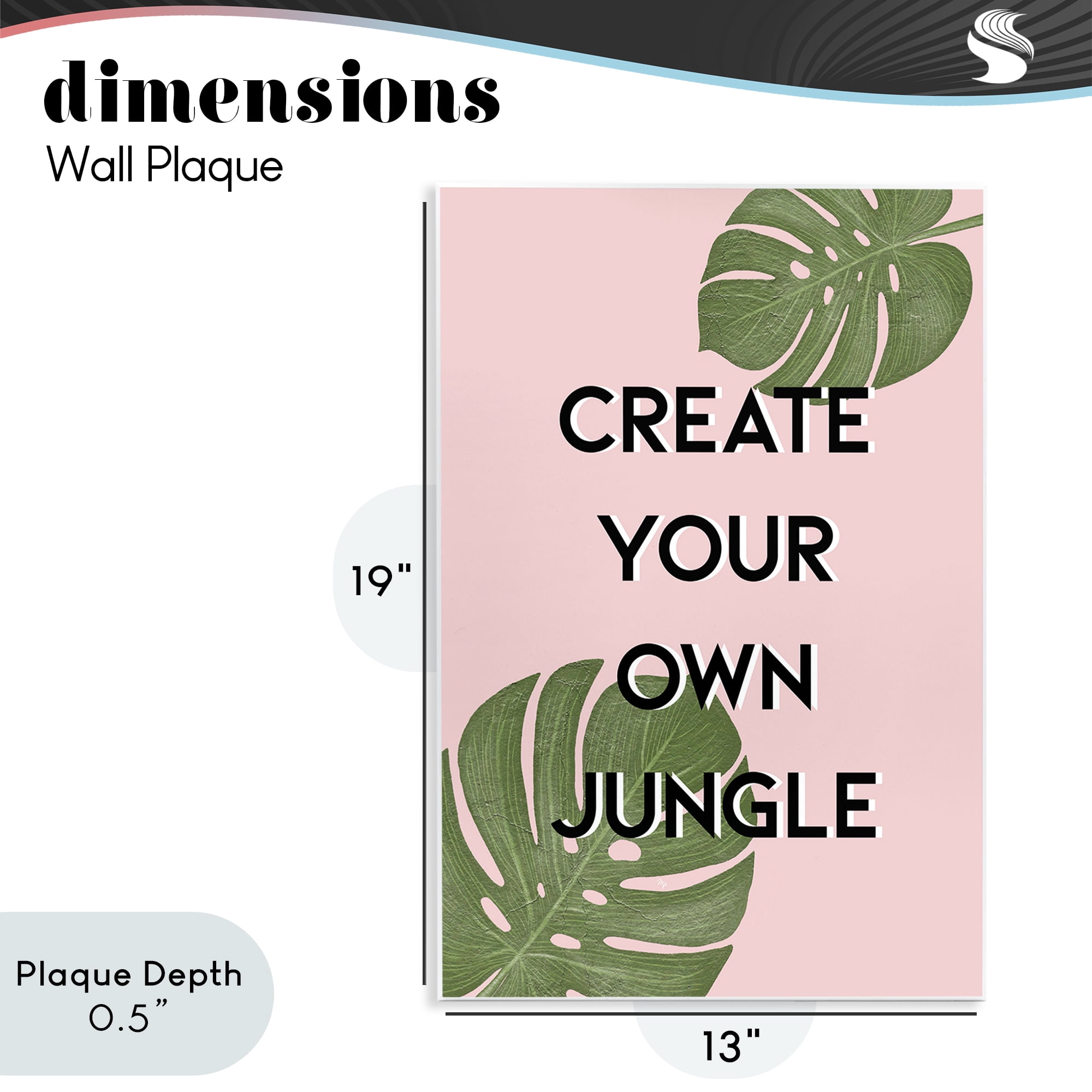 Stupell Industries Create Your Own Jungle Wall Plaque Art, design by Martina Pavlova