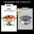 thumbnail image 2 of PRIJESSE 5 Qt Gold Chafing Dishes for Buffet with Stainless Steel Lid, Round Chafing Dish Buffet Set with Food and Water Pans for Catering, Parties, Hotels and Weddings, 2 Pack, 2 of 9