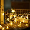 thumbnail image 3 of Guirnalda de luces con forma de estrella, 6 m, 40 unidades de luces LED con pilas, monocromáticas de dos modos y decoración brillante para relámpagos, dormitorio de Navidad, interior y exterior (blanco cálido) ER, 3 of 5
