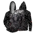 thumbnail image 3 of Sudadera con capucha y cremallera con estampado de lobo elegante Sudadera moderna y versátil para hombre Ropa informal y cómoda para hombre Sudadera para hombre, 3 of 4