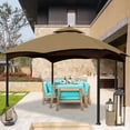 thumbnail image 5 of Eurmax 10x12 Gazebo Replacement Canopy 2 Tier Replacement Canopy,Khaki, 5 of 5