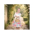 thumbnail image 2 of Sunny Fashion Girls Dress Colorful Tropical Floral Print Long Sleeve Lace Bodice Bow Spring Party 5 Years, 2 of 7