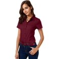 thumbnail image 1 of ORUYROP Chemise Boutonnée Basique Simple à Manches Longues/courtes pour Femmes, Chemisier/robe Officiel pour Dames, 1 of 7