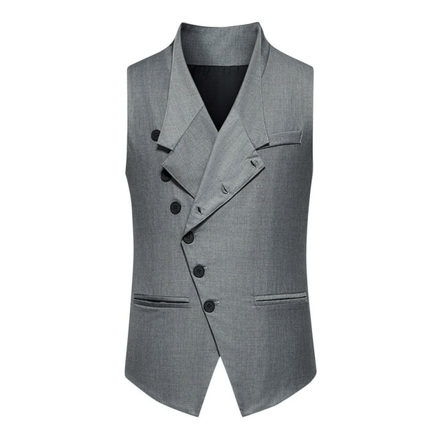 FAIWAD Gilet Classique pour Homme Formel d'Affaires Sans Manches Vintage Veste Gilet à Boutons devant Col en V Ajusté Gilet de Complet
