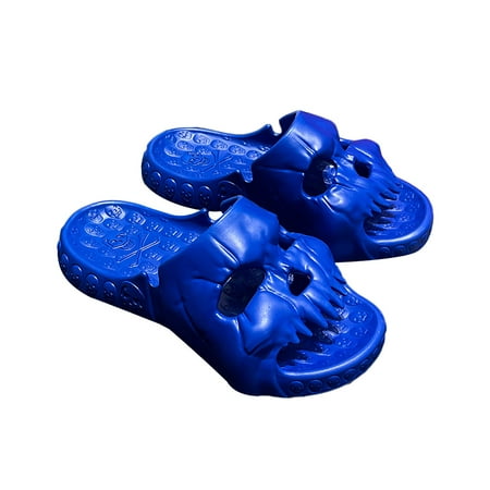 

New Personalized Skull Design Men Slippers 2023 Summer Outdoor Fun Slides Thick Bottom of Beach Non-slip Leisure Women Sandals