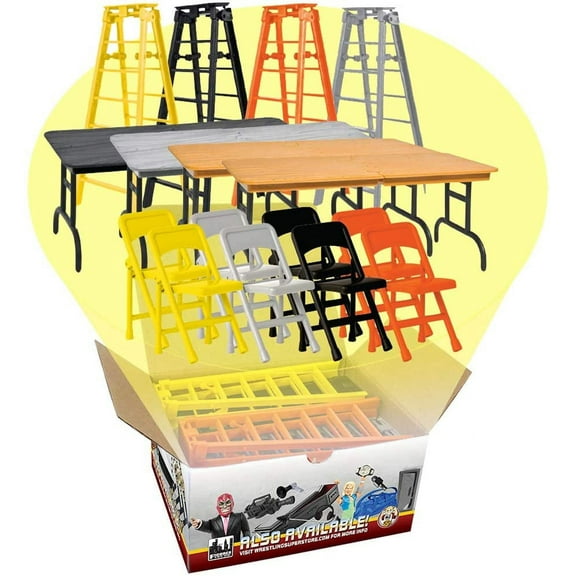 Complete Set of all 4 ULTIMATE Ladder, Table & Chairs Playsets for WWE & AEW Wrestling Action Figures