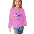 thumbnail image 2 of LFEOOST Girls Shirts Long Sleeve Crewneck Tops Casual Cute Basic Tees 3-14 Years Graphic Tees for Teen Girls Toddler Undershirts Pink 4 Years, 2 of 5