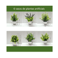 thumbnail image 3 of Planta Artificial Con Macetas Decorativas Bonsai 6 Piezas Verde, 3 of 5