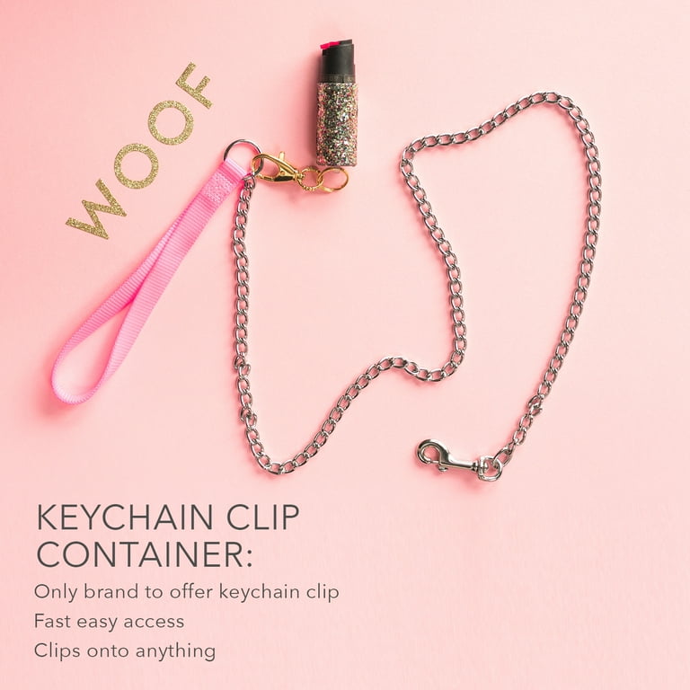 Super-Cute Pepper Spray with Key Ring, Multi Glitter, .5 oz