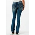 thumbnail image 3 of Grace in LA Women's Western Embossed Horse Stars Pocket Bootcut Stretch Jeans (31, Blue), 3 of 3