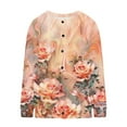 thumbnail image 4 of Idoravan Print Cardigan Sweaters for Women Women's Casual Printed Knitted Cardigan Button Coat Orange S, 4 of 5
