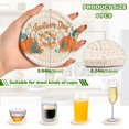 thumbnail image 2 of Yayeee 6 PCS Drink Coasters with Holder Set Woven Absorbent Round Tabletop Hot Pad, Big Pumpkins, 2 of 7