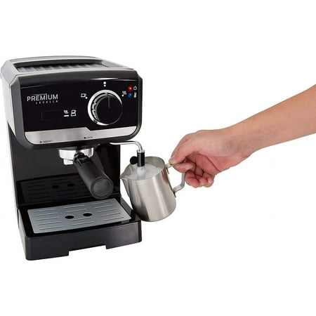 Premium Levella - Espresso Machine with 15 bars of pressure and Milk Frother - Silver