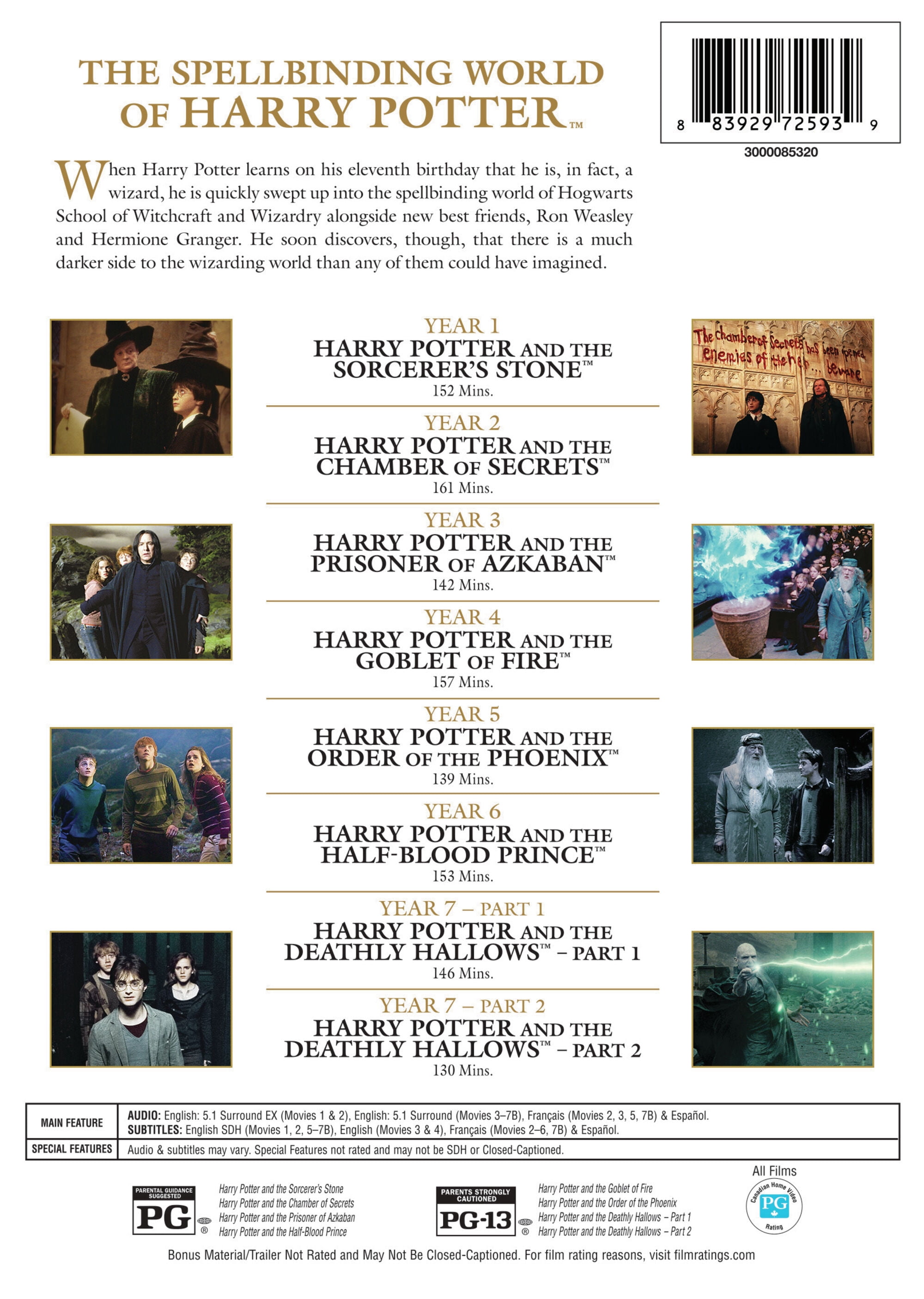 Harry Potter: The Complete 8-Film Collection (DVD), Family, Warner Bros.