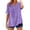 Purple, variant on Tops for Women 3/4 Sleeve V Neck Women Casual Loose Shirt Blouse