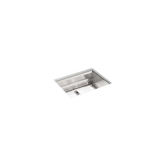 Kohler K-23650-NA 23 x 17.75 x 10.87 in. Prolific Undermount Single-Bowl Workstation Kitchen Sink with Accessories, Stainless Steel
