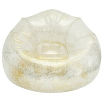 Jokapy Clear Inflatable Plastic Bean Bag Chair, 3 feet Round, Gold