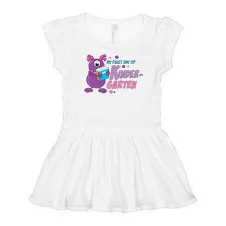 

Inktastic My 1st Day of Kindergarten with Cute Purple Monster Gift Toddler Girl Dress