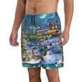 thumbnail image 2 of KLL Christmas Tree Men's Casual Summer Beach Shorts Hawaiian Shorts with Pockets-X-Large, 2 of 5