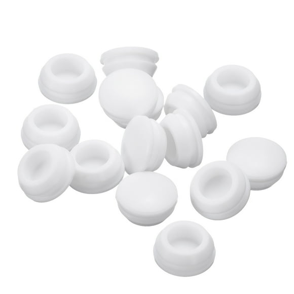 Unique Bargains 15pack Silicone Plugs, Rubber Round Snap in Locking Hole Plugs Waterproof Hole Plug for 18-19mm Hole, White