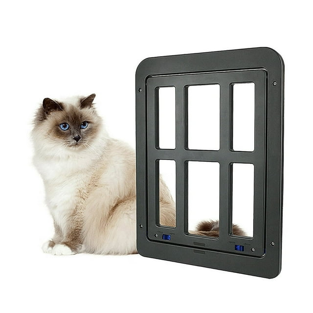Porte Moustiquaire pour Chien à Rabat Intérieur Verrouillable Petite Moyenne Porte pour Animal Fermeture Magnétique Porte pour Chat Robuste