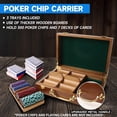 thumbnail image 5 of GSE Games & Sports Expert Poker Chip Case, Casino Chip Holder with 3 Poker Chip Trays for Any Thickness chips, Holds 300 Chips (Walnut), 5 of 7