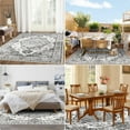 thumbnail image 4 of MJIAexp 6'x9' Vintage Boho Area Rug Washable Area Rug for Living Room Non-Slip Distressed Accent Rug Faux Wool Bedroom Rug Floor Carpet for Dining Room Bedroom Kitchen Entryway Office Gray, 4 of 8
