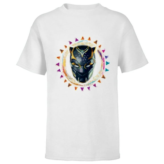 Marvel Black Panther: Wakanda Forever New Panther Mask Sun - Short Sleeve T-Shirt for Kids - Customized-White