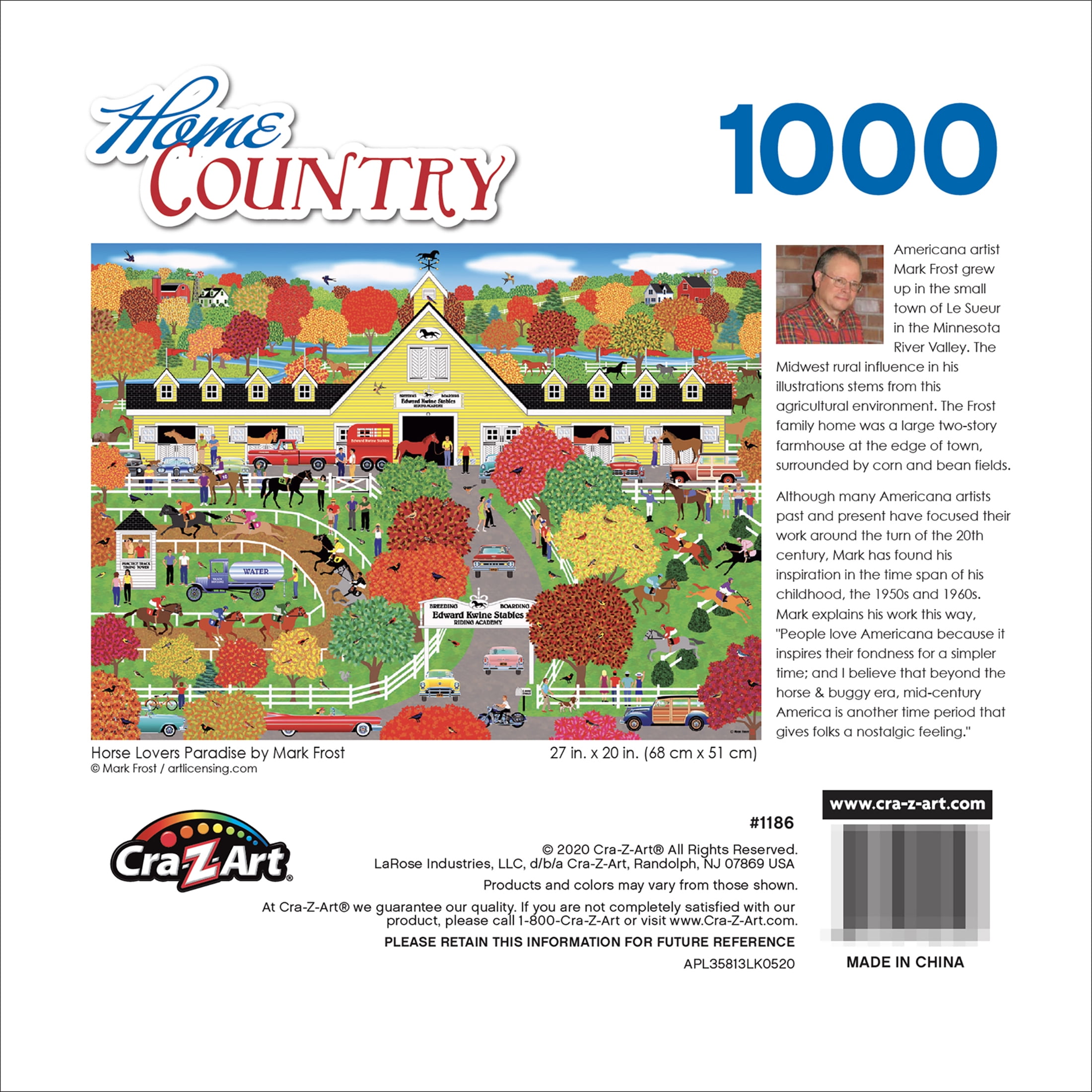 Cra-Z-Art Home Country 1000 piece Jigsaw Puzzle - Horse Lovers