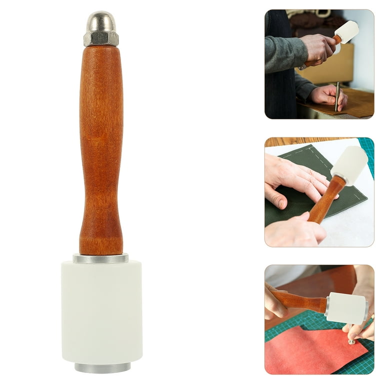 Wooden Handle Leather Carving Hammer Diamond Chopping Hole - Temu