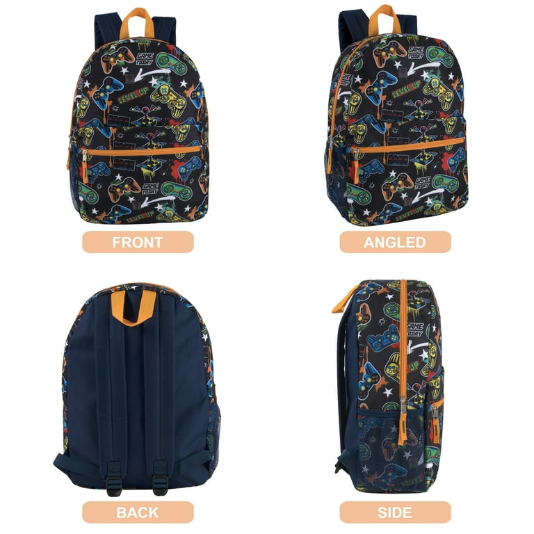 17 Inch Backpack with Front Zippered Pocket and Side Mesh