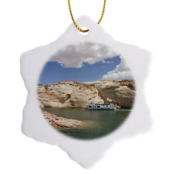 3drose, Lake Powell, Page, Arizona - Us03 Dpb0109 - Douglas Peebles, 3 inch Snowflake Porcelain Ornament