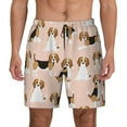 thumbnail image 2 of Picia Beagle Dog On Brown pattern Mens Swim Trunks with Compression Liner Stretch Beach Shorts Quick Dry with Zipper Pockets No-Chafing Board Shorts-X-Large, 2 of 9