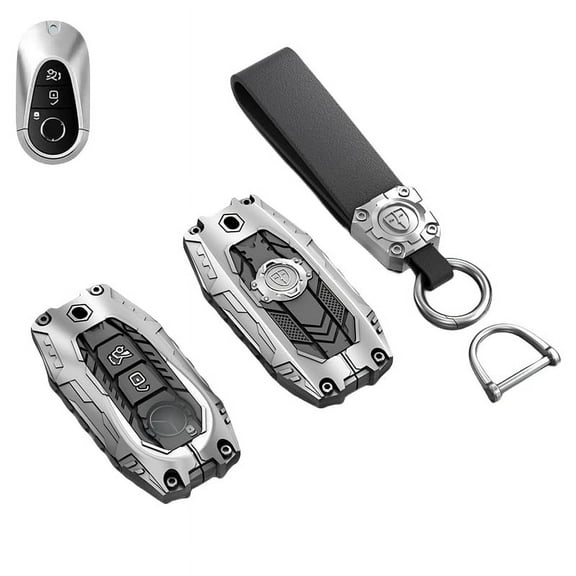 Heavy Metal Key Fob Cover Case Protector for Mercedes Benz, Keychain, Accessories for 2020-2024 Mercdes Benz S-Class G-Class E-Class EQE EQS