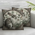 thumbnail image 3 of JRXY Lumbar Pillow Cover, Forest Rabbit Floral Art Nouveau Pillow Cover Pillowcase Cushion case for Sofa Couch Bedroom car Living Room, Multicolor White, 3 of 5