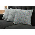 thumbnail image 5 of Ambesonne Shabby Flora Throw Pillow Cover 4 Pack, Summer Roses Bridal, 16", Turquoise Pale Pink, 5 of 5