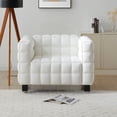 thumbnail image 2 of Emma Luxurious Faux Leather Armchair in Cream, 2 of 5