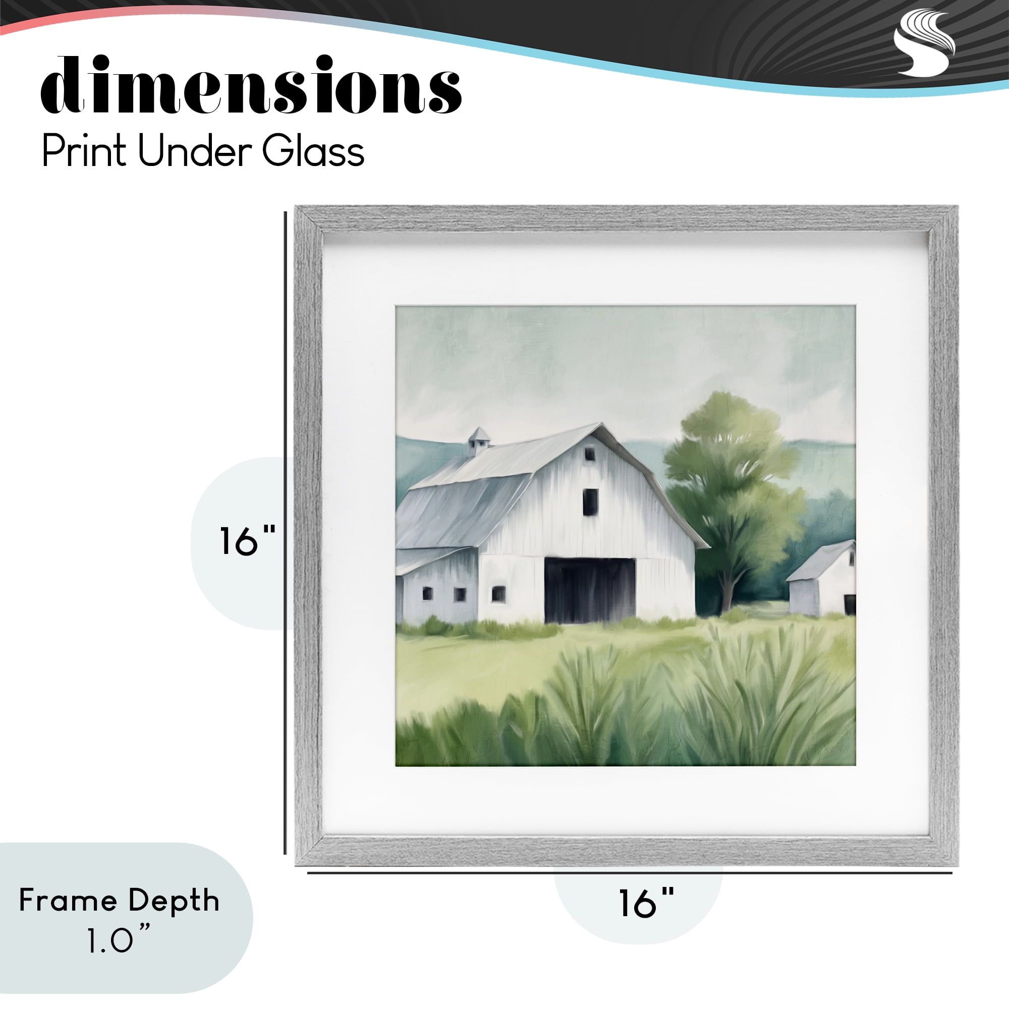Stupell Industries Farm Home White Barn Gray Framed Print Under Glass, design by Kim Allen