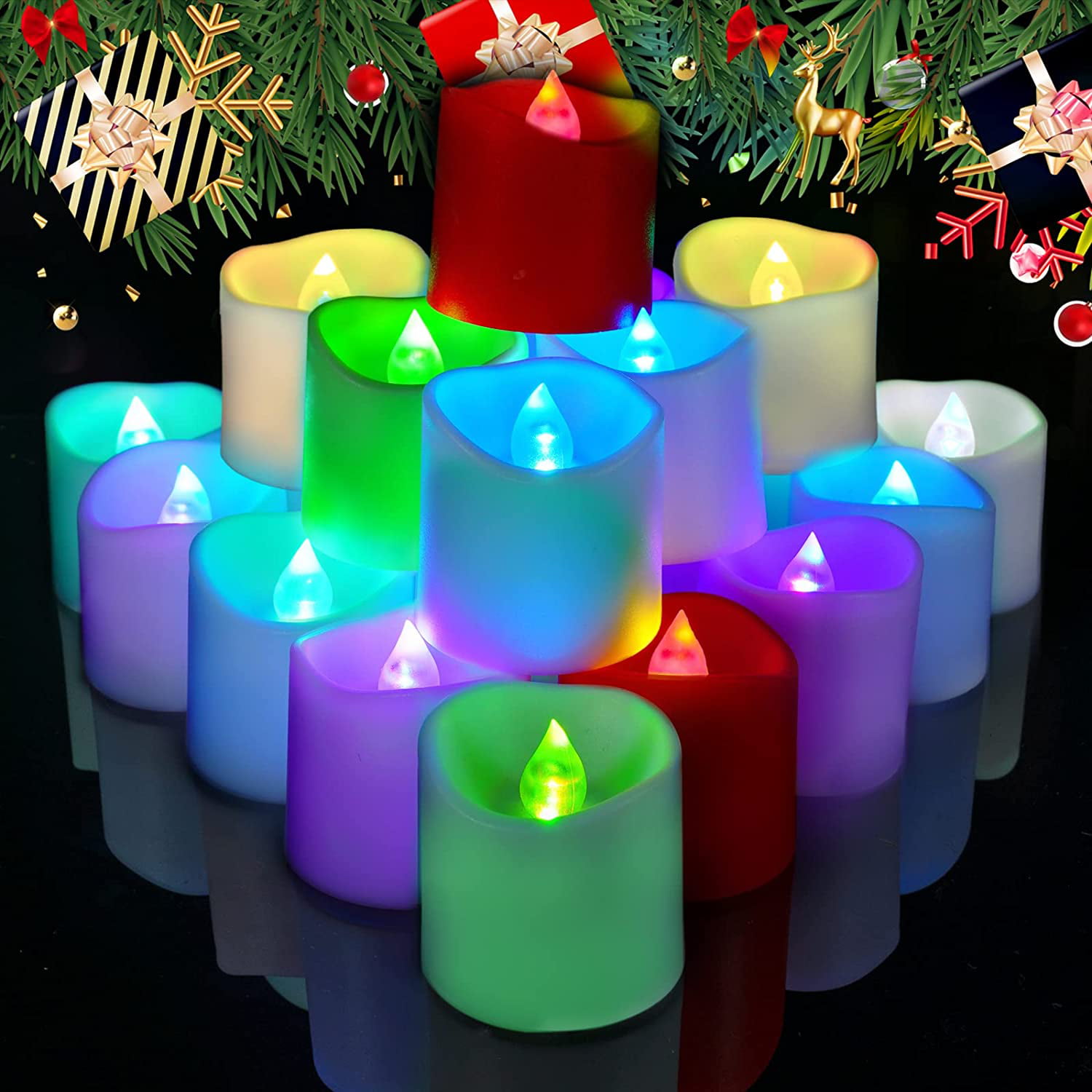 10pcs Weding Xmas Party Decor Vase Tea Light Candles Scented Tealights 5 Colors 