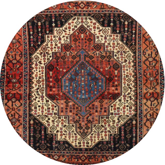 Ahgly Company Tapis d'Intérieur Lavables en Machine, Ronds, Traditionnels, Dorés, Ronds de 3'