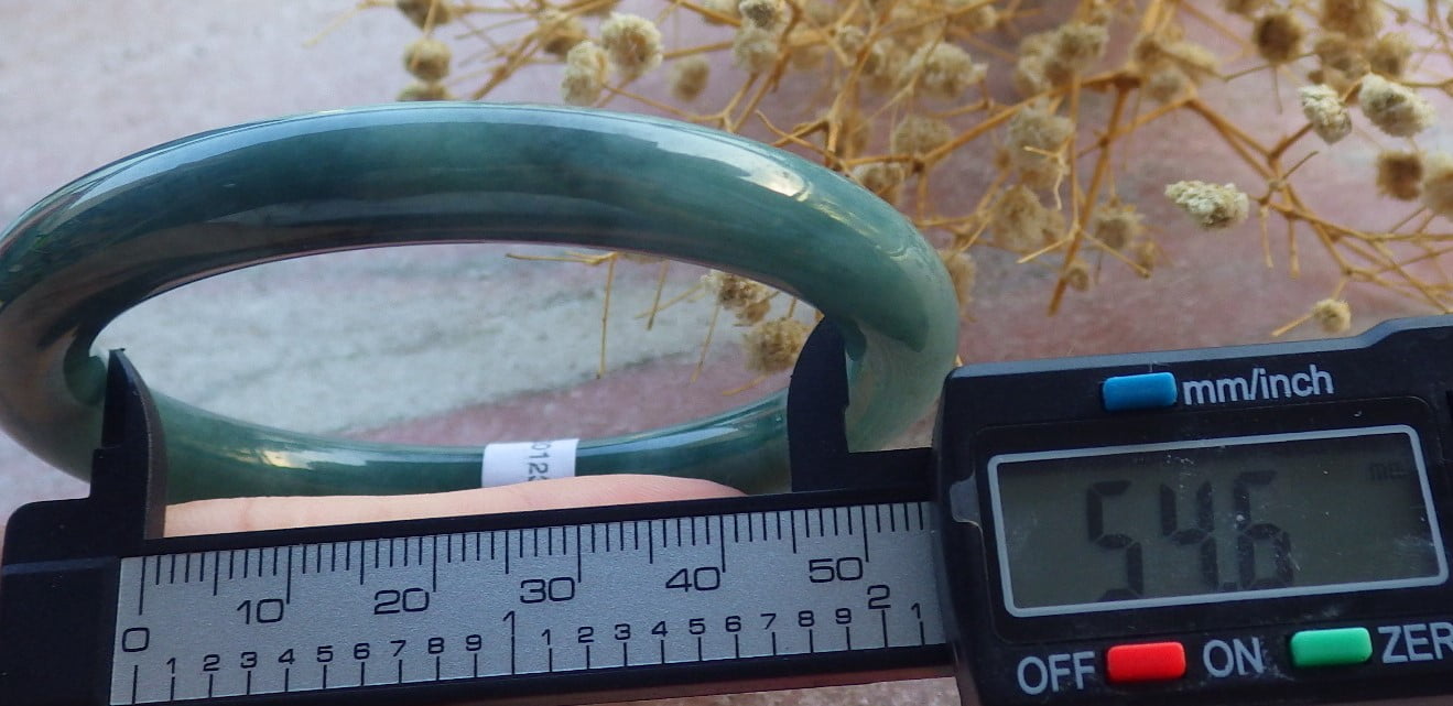 Icy Green Natural A JADE Jadeite Circle Bangle Bracelet 55 mm 681073 TN